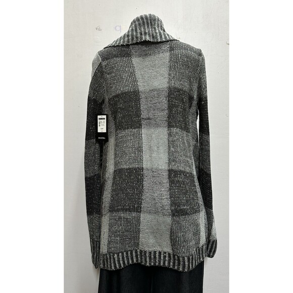 Majora Women size small grays acrylic  assymetrical cardigan open sweater - Picture 3 of 13